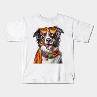 Peaceful Paws: The Gentle Soul of a Border Collie Kids T-Shirt